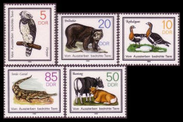GDR Birds Protected Animals 5v 1985 MNH SG#E2662-E2666 - Unused Stamps