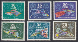GDR Aquarium Fish - Guppies 6v 1976 MNH SG#E1891-E1896 - Unused Stamps