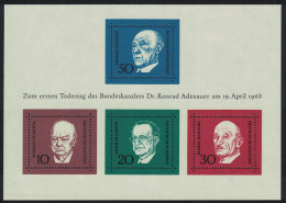 Germany Sir Winston Churchill Adenauer Commemoration MS 1968 MNH SG#MS1459 - Unused Stamps