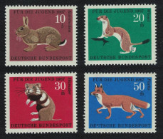 Germany Rabbit Stoat Hamster Fox 4v 1967 MNH SG#1434-1437 MI#529-532 - Unused Stamps