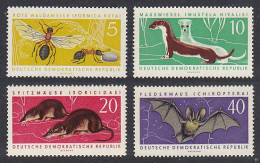 GDR Ants Bats Weasel Shrew Animals 4v 1962 MNH SG#E608-E611 MI#869-872 - Ungebraucht