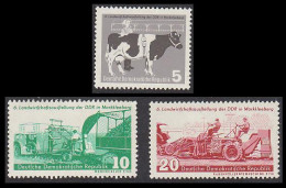 GDR Cow Agricultural Exhibition 3v 1958 MNH SG#E365-E367 - Unused Stamps