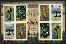 Gambia Birds WWF Black Crowned Crane Imperf MS 2006 MNH SG#MS4924 MI#5631-5634 Sc#3014 A-d - Gambia (1965-...)