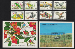 Gambia West African Birds 8v+2 MSs 1989 MNH SG#868-MS876 - Gambia (1965-...)