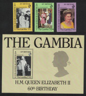 Gambia 60th Birthday Of Queen Elizabeth II 3v+MS 1986 MNH SG#641-MS644 - Gambia (1965-...)