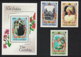 Gambia Life And Times Of Queen Elizabeth The Queen Mother 3v+MS 1985 MNH SG#586-MS589 - Gambia (1965-...)