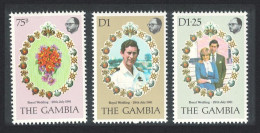 Gambia Royal Wedding 3v 1981 MNH SG#454-456 MI#424-426 - Gambie (1965-...)