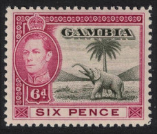 Gambia Elephant Six Pence 1938 MNH SG#155 - Gambie (...-1964)