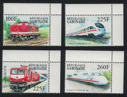 Gabon German Locomotives 4v Corners 2000 MNH MI#1507-1510 Sc#1025-1028 - Gabon (1960-...)
