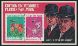Gabon Brothers Wright Helicopter Flowers By MS 1971 MNH SG#MS416 - Gabun (1960-...)
