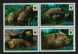 Guyana WWF Bush Dog Block Of 4v 2011 MNH SG#6752-6755 - Guyane (1966-...)