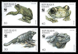 Haiti WWF Ground Iguana And Giant Tree-frog 4v 1999 MNH SG#1636-1639 MI#1588-1591 Sc#913 A-d - Haiti