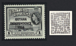 Guyana 'Independence' Overprint 1c Watermark Ww12 Upright 1967 MNH SG#385 - Guyana (1966-...)