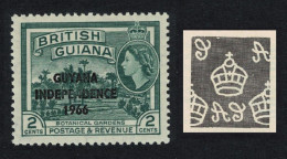 Guyana 'Independence' Overprint 2c Watermark Multi Script CA ERROR 1966 MNH SG#378 - Guyana (1966-...)