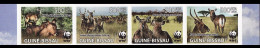Guinea-Bissau WWF Defassa Waterbuck Strip Of 4 Imperf Stamps 2008 MI#3919-3922 - Guinée-Bissau