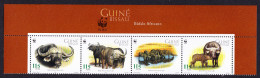 Guinea-Bissau WWF African Buffalo Strip Of 4v WWF Logo 2002 MNH SG#1351-1354 MI#2009-2012 - Guinea-Bissau