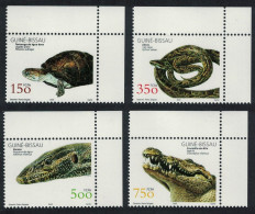 Guinea-Bissau Turtle Python Lizard Crocodile Reptiles 4v Corners 2002 MNH SG#1373-1376 - Guinea-Bissau