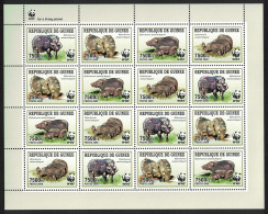 Guinea WWF Giant Forest Hog Sheetlet Of 4 Sets 2009 MNH MI#6714-6717 - Guinée (1958-...)