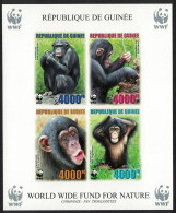 Guinea WWF Chimpanzee Souvenir Sheet Imperf 2006 MNH MI#Block 929B - Guinee (1958-...)