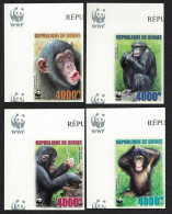 Guinea WWF Chimpanzee 4v Imperf Corners 2006 MNH MI#4222-4225 - Guinea (1958-...)