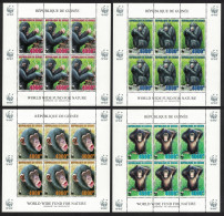 Guinea WWF Chimpanzee 4 Sheetlets Of 6v 2006 MNH MI#4222-4225 - Guinea (1958-...)