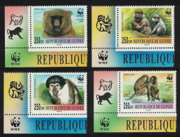 Guinea WWF Mangabey And Baboon 4v Corners 2000 MNH - Guinée (1958-...)