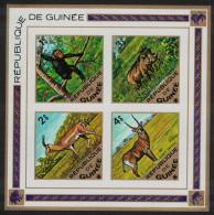 Guinea Monkey Antelopes Warthog MS IMPERF 1975 MNH SG#MS883 MI#Blocks 39B - Guinea (1958-...)