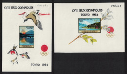 Guinea Birds Crane Olympic Games Tokyo 2 Imperf MSs 1965 MNH SG#MS471 MI#Block 5B-6B - Guinea (1958-...)