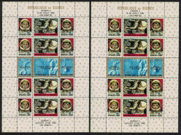 Guinea Space Gemini 5 And Pictures Of Mars Commemoration 2 Sheets 1965 MNH SG#MS517-518 - Guinée (1958-...)