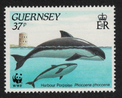 Guernsey Common Porpoise Dolphins Marine Life WWF 27p 1990 MNH SG#504 - Guernsey