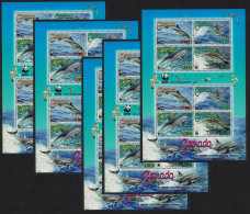 Grenada WWF Clymene Dolphin 5 MSs [A] 2007 MNH SG#MS5292 MI#5925-5928 Sc#3654a-d - Grenada (1974-...)
