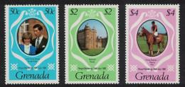 Grenada Charles And Diana Royal Wedding 3v 1981 MNH SG#1130-1132 Sc#1051-1053 - Grenada (1974-...)