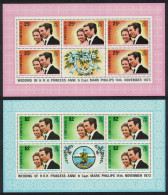 Grenada Princess Anne Royal Wedding 2v Sheetlets 1973 MNH SG#582-583 - Grenada (...-1974)