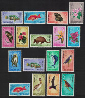 Grenada Birds Fauna Animals Flowers Optd 'AIR MAIL' 17v 1972 MNH SG#501-517 - Grenada (...-1974)