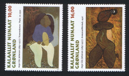 Greenland Aage Gitz-Johansen Paintings 2v Greenland Art 1997 MNH SG#324-325 - Unused Stamps