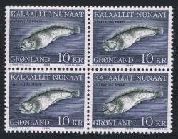 Greenland Fish Spotted Wolffish 10Kr Block 2*2 1984 MNH SG#151 MI#154 Sc#137 - Unused Stamps