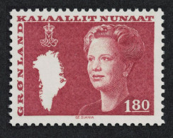 Greenland Queen Margrethe And Map Of Greenland 1k.80 1982 MNH SG#118 MI#135 - Nuovi