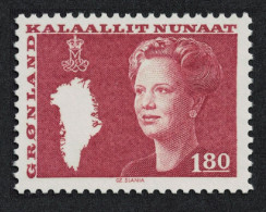 Greenland Queen Margrethe And Map Of Greenland 1k.80 1982 MNH SG#118 MI#135 - Ungebraucht