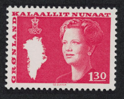 Greenland Queen Margrethe And Map Of Greenland 1k.30 1980 MNH SG#115 MI#121 - Nuovi