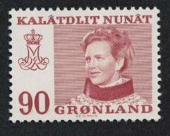 Greenland Queen Margrethe 90 Ore 1974 MNH SG#88 MI#90 - Unused Stamps