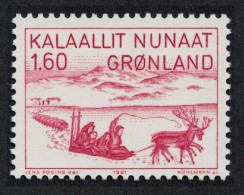 Greenland 'Reindeer Sledge' Drawing By Jens Kreutzmann 1980 MNH SG#126 - Unused Stamps