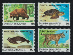 Greece Bear Turtle Seal Lynx Endangered Animals 4v 1990 MNH SG#1837-1840 MI#1738-17441 - Ungebraucht