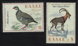 Greece Rock Partridge Wild Goat Birds Animals 2v 1970 MNH SG#1153-1154 MI#1051-1052 - Ungebraucht