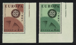 Greece Cogwheels Europa 2v Corners 1967 MNH SG#1050-1051 MI#948-949 Sc#891-892 - Ungebraucht