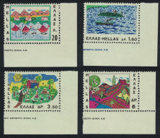 Greece Children's Drawings 4v Corners 1967 MNH SG#1064-1067 MI#962-965 Sc#905-908 - Unused Stamps