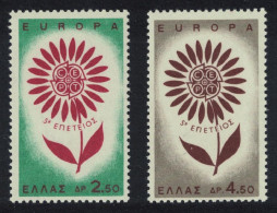 Greece Flower With 22 Petals Europa 2v 1964 MNH SG#960-961 MI#858-859 Sc#860-861 - Unused Stamps