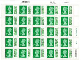 Great Britain 2nd Class Bar-coded Sheet Of 25 Sold At FACE VALUE 2022 MNH - Unused Stamps
