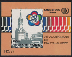 Hungary 12th World Youth And Students' Festival Moscow MS 1985 MNH SG#MS3653 - Ongebruikt