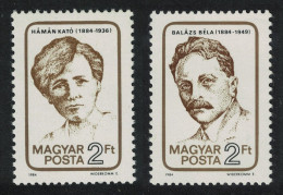 Hungary Writer Labour Leader Birth Centenaries 2v 1984 MNH SG#3590-3591 - Unused Stamps
