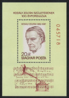 Hungary Birth Centenary Of Zoltan Kodaly Composer MS 1982 MNH SG#MS3477 - Ungebraucht